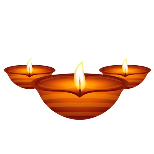 Diwali Decoration Striped Terracotta Diya Sticker